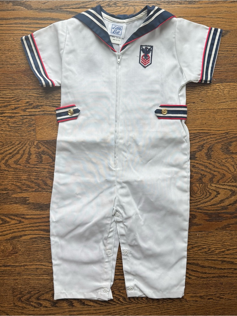 Little Bit Vintage Kids Sailor Nautical Romper Outfit 24 Months